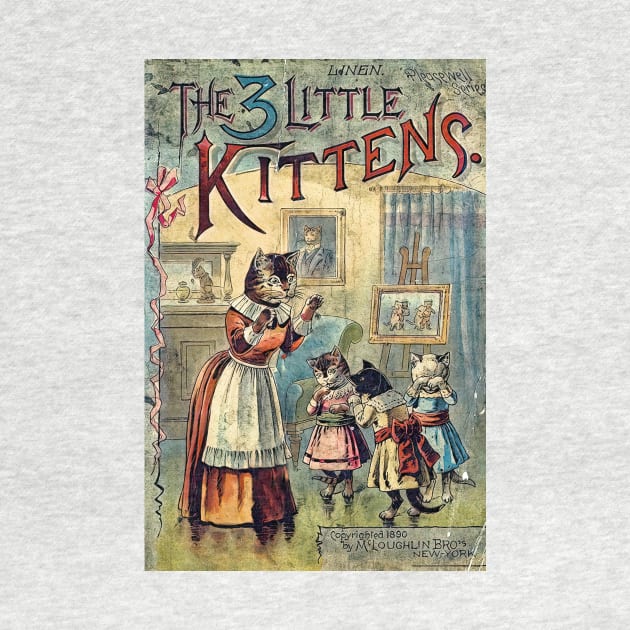 The three little kittens- cute childrens book cover by stevepaint